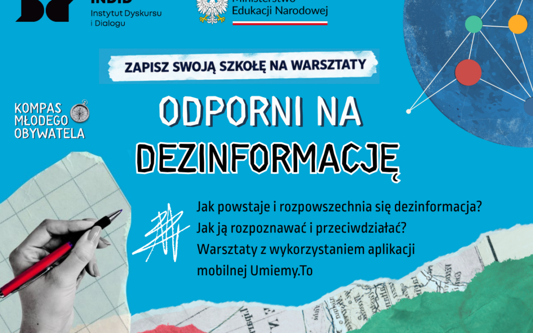 Ruszamy do szkół z warsztatami „Odporni na dezinformację”!